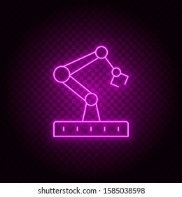 Robotic arm, vector, neon icon illustration isolated sign symbol- Neon vector icon