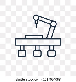 Robotic arm vector outline icon isolated on transparent background, high quality linear Robotic arm transparency concept can be used web and mobile