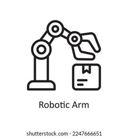 Robotic Arm Vector Outline Icon Design illustration. Product Management Symbol on White background EPS 10 File