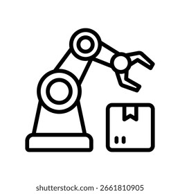 Icono de contorno de Vector de brazo robótico. Archivo EPS 10