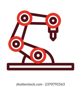 Robotic Arm Vector Thick Line Two Color Icons For Personal And Commercial Use.
