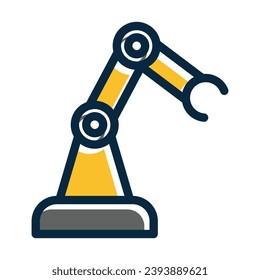 Robotic Arm Vector Thick Line Filled Dark Colors Icons For Personal And Commercial Use.
