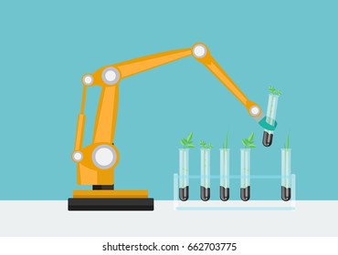 Robotic arm vector. Robotic arm used in laboratory for bioengineering research