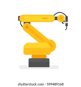 Robotic arm welding. Vector illustration isolated on white background