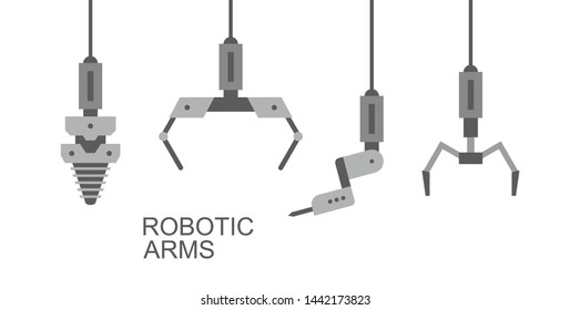 Robotic Arms Hands Banner Design Isolated Stock Vector (Royalty Free ...