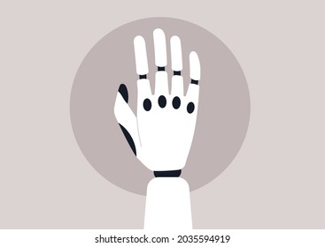 Robotic artificial hand, new technologies concept