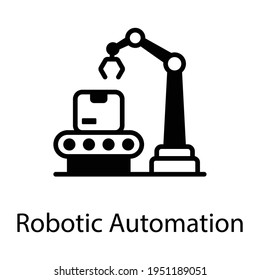 A Robotic Automation, Solid Icon Of Production Process 