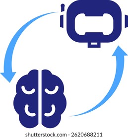 Robotic Brain Icon Element For Design