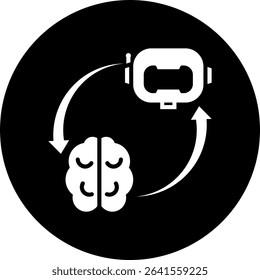 Robotic Brain Icon Element For Design