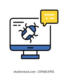 Robotic Bug vector filled outline icon. EPS 10 file