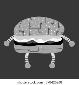 Robotic burger character