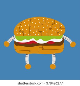 Robotic burger character