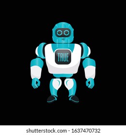 Robotic character mascot design, vector