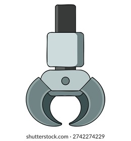 Robotic claw flat clipart vector illustration designed for automation technology robotics machinery science engineering and futuristic concept visuals