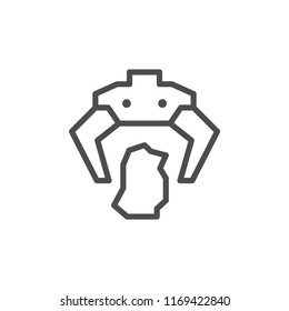 Robotic claw line icon