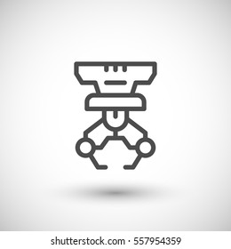 Robotic claw line icon