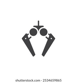 Ein Vektorsymbol für eine robotische Klaue. gefülltes Flachschild für mobiles Konzept und Webdesign. Symbol für die Roboterklaue. Symbol, Logo-Abbildung. Vektorgrafiken