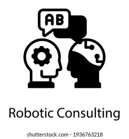 Robotic consulting icon ab testing concept 