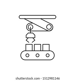 Robotic crane boxes technology icon. Element of robotic icon