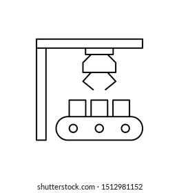 Robotic crane boxes technology icon. Element of robotic icon