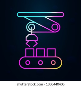 Icono de nolan de tecnología de grúas robóticas. Línea delgada simple, contorno vector de iconos robóticos para ui y ux, sitio web o aplicación móvil