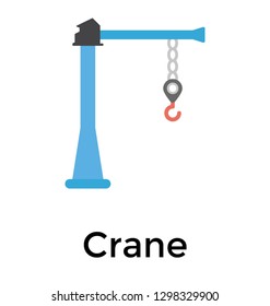 Robotic crane flat icon design 