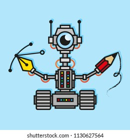 Robotic Creative Concept. vector illustration