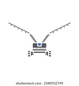 Robotic crop flat icon. Smart agriculture. Vector isolated element. 