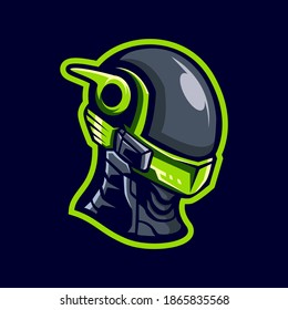 Robotic cyborg mascot logo design 
