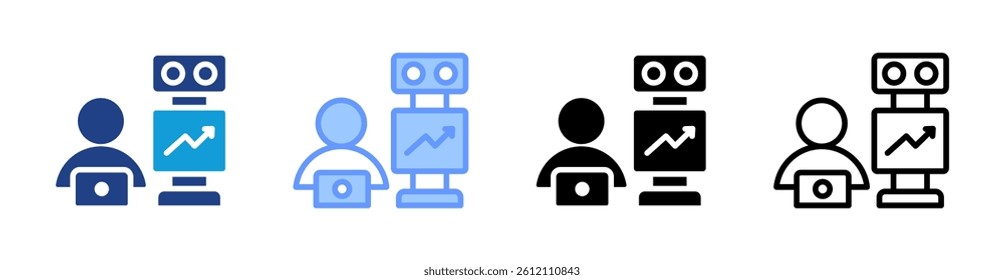 Robotic Development icon set multiple style collection