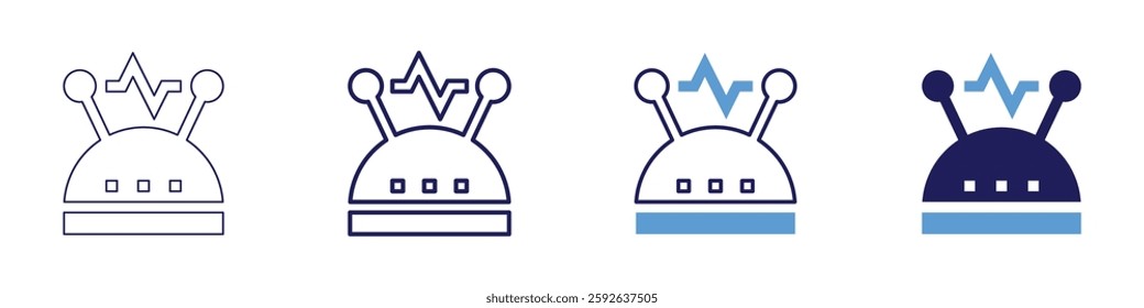 Robotic device icon in 4 different styles. Thin Line, Line, Bold Line, Duotone. Duotone style. Editable stroke.