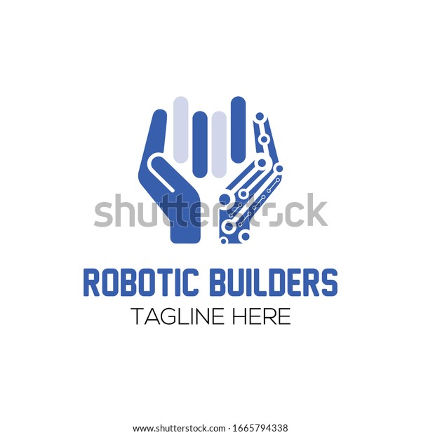 Robotic Digital Builders Vector Logo Stock Vector (Royalty Free) 1665794338