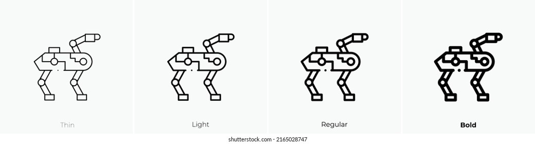 robotic dog icon. Linear style sign isolated on white background. Vector illustration.
