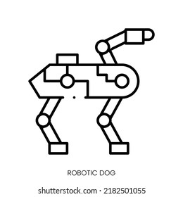 robotic dog icon. Linear style sign isolated on white background. Vector illustration