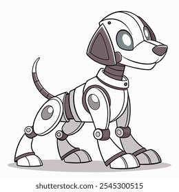 Ilustração de arte vetorial de cão robótico