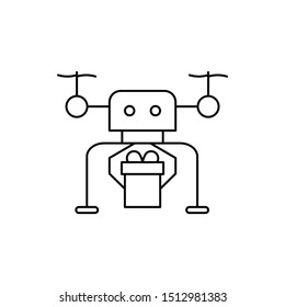 Robotic drone gift technology icon. Element of robotic icon