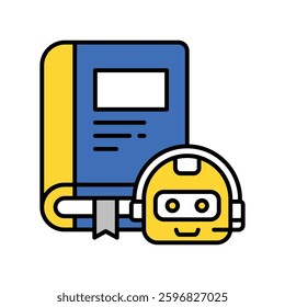 Robotic Education vector filled outline icon. EPS 10 file