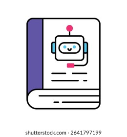 Robotic Education Vector Filled outline illustration style icon. EPS 10 file