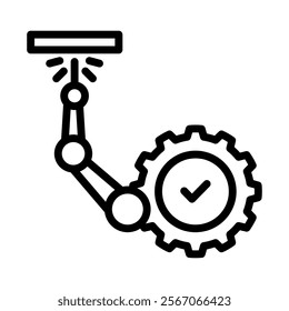 Robotic Efficiency Icon Lineal Style Vector Illustration