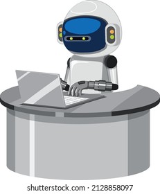 A robotic engineer controlling machine illustration
