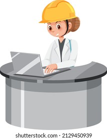 A robotic engineer controlling machine illustration
