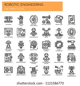 Robotic Engineering , Thin Line and Pixel Perfect Icons