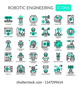 Robotic Engineering , Thin Line and Pixel Perfect Icons