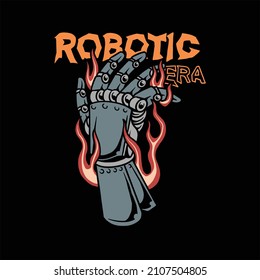 robotic era tattoo vector design