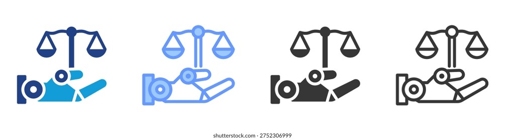Robotic Ethics icon set multiple style collection