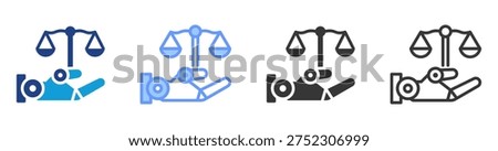 Robotic Ethics icon set multiple style collection