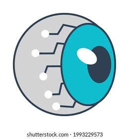 icono de ojo robótico en segundo plano