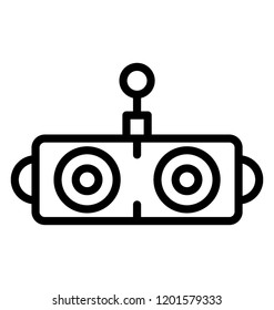 A robotic face in a icon conceptualizing robot technology 