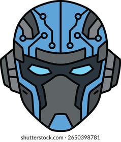 Robotic face slat vector icon 