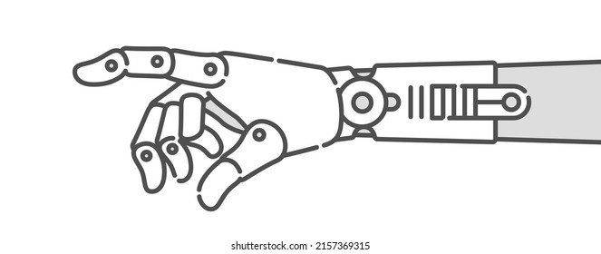 Robotic fingertips. Artificial intelligence, AI image.
